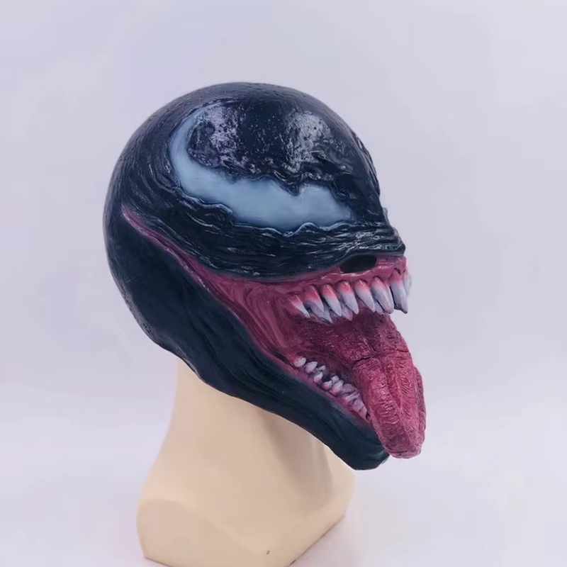 Venom Full Face Mask – Latex Cosplay Prop for Halloween & Parties