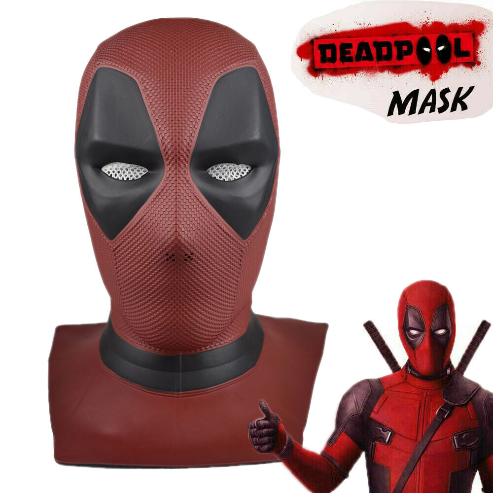 Deadpool Full Face Latex Mask – Realistic Cosplay Helmet for Halloween & Costume Parties