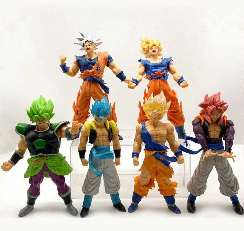 6 PCS Dragon Ball Z Figures Set – Super Saiyan Goku & Blue Vegeta Collectible Anime Toys